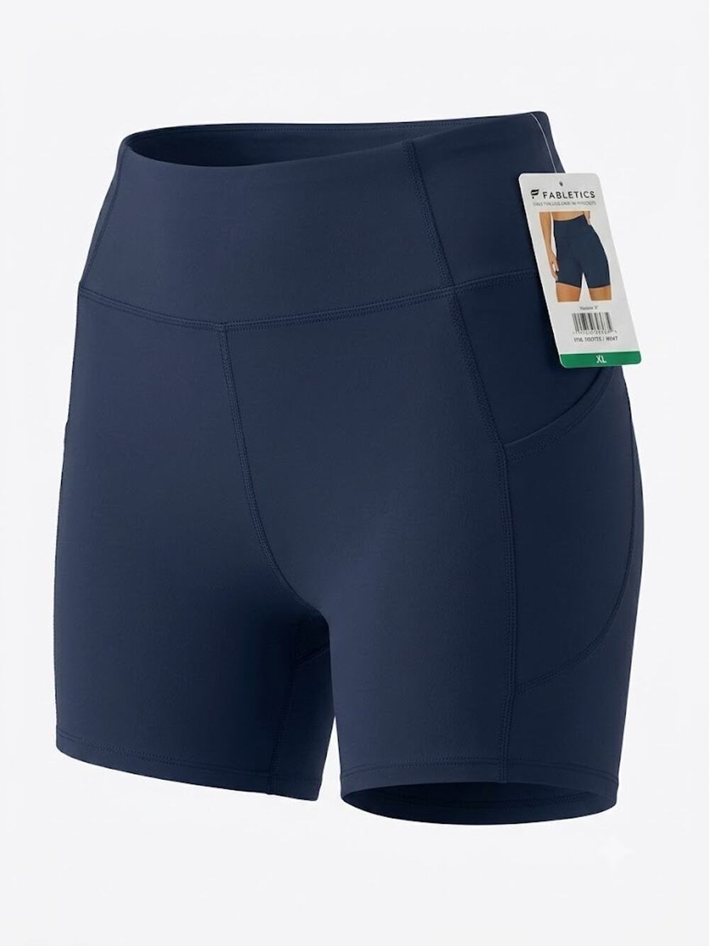 NWT Fabletics Oasis PureLuxe 6" Shorts with Pockets – Navy Blue – Size XL